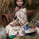 Reconstruction of “Lola,” showing the duck and hazelnuts that constituted her diet.